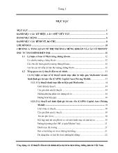 Ứng dụng các lý thuyết đầu tư tài chính hiện đại trên thị trường chứng khoán Việt Nam
