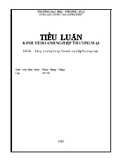 Luận án Tăng trưởng trong Doanh nghiệp thương mại: Ví dụ công ty cổ phần Kinh Đô