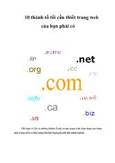 10 thành tố tối cần thiết trang web của bạn phải có