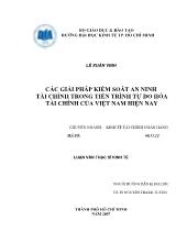 Các giải pháp kiểm soát an ninh tài chính trong tiến trình tự do hóa tài chính của Việt Nam