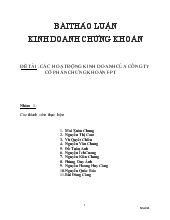 Các hoạt động kinh danh chứng khoán của công ty FPT