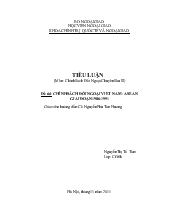 Chính sách đối ngoại Việt Nam - Asean giai đoạn 1986 - 1991