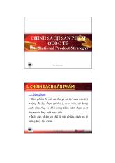 Chính sách sản phẩm quốc tế (International Product Strategy)
