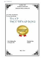 Chuyên đề Quản trị chất lượng - Bài tập HACCP thực tiễn áp dụng