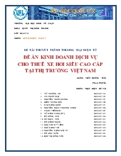 Đề tài Thương mại điện tử: Dự án kinh doanh xe ô tô siêu sang autorenting