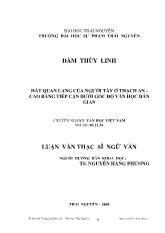 Hát quan lang của người tày ở Thạch An - Cao bằng tiếp cận dưới góc độ văn học dân gian