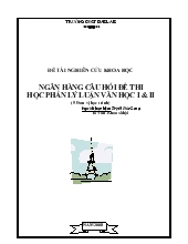 Luận văn Ngân hàng câu hỏi đề thi học phần lý học I&II