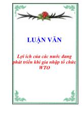 Luận văn Tốt nghiệp Lợi ích của các nước đang phát triển khi gia nhập tổ chức WTO