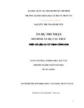 Mô hình ẩn dụ cấu trúc trên cứ liệu ca từ Trịnh Công Sơn