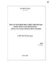 Một số giải pháp phát triển thị trường nông thôn vùng đồng bằng sông Cửu Long thời kỳ đến năm 2010