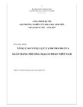 Nâng cao năng lực cạnh tranh của Ngân hàng thương mại cổ phần Việt Nam