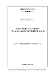 Nghệ thuật tiểu thuyết của Ma Văn Kháng thời kỳ Đổi mới