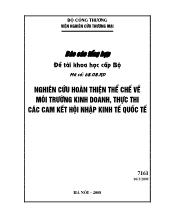Nghiên cứu hoàn thiện thể chế về môi trường kinh doanh, thực thi các cam kết hội nhập kinh tế quốc tế