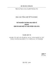 Nghiên cứu một số vấn đề kĩ thuật công nghệ chủ yếu trong thương mại điện tử và triển khai thử nghiệm: Thử nghiệm thương mại điện tử trong kinh doanh một số sản phẩm văn hóa