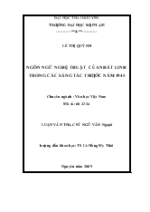 Ngôn ngữ nghệ thuật của Nhất Linh trong các sáng tác trước năm 1945