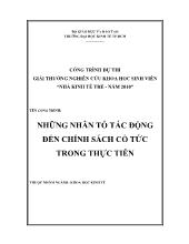 Những nhân tố tác động đến chính sách cổ tức trong thực tiễn