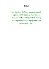 Phân tích tác động của thương mại điện tử tới logistics kinh doanh - Mức độ sẵn sàng của các doanh nghiệp Việt Nam cho logistics thương mại điện tử