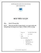 Phân tích tình hình sử dụng chi phí và các nguyên nhân ảnh hưởng đến giá vốn hàng bán tại công ty cổ phần cà phê An Giang