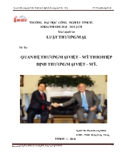 Quan hệ thương mại Việt – Mỹ theo hiệp định thương mại  Việt – Mỹ