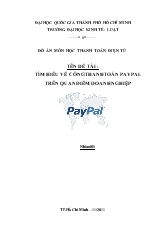 Tìm hiểu cổng thanh toán, phương pháp tích hợp paypal trên quan điểm doanh nghiệp - Thanh toán điện tử