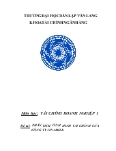 Tình hình tài chính và phân tích tài chính của công ty Vinamilk