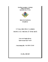Từ địa phương nam bộ trong tác phẩm Lê Vĩnh Hòa