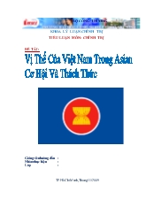 Vị thế của Việt Nam trong ASEAN - Thời cơ và thách thức