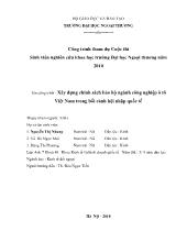Xây dựng chính sách bảo hộ ngành công nghiệp ô tô Việt Nam trong bối cảnh hội nhập quốc tế