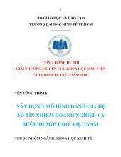 Xây dựng mô hình đánh giá hệ số tín nhiệm doanh nghiệp và bước đi mới cho Việt Nam