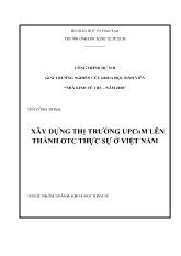 Xây dựng thị trường Upcom lên thành otc thực sự ở Việt Nam