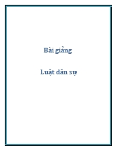 Bài giảng Luật dân sự