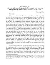 Bài tham luận - Tái cấu trúc lại nền kinh tế nông nghiệp Việt Nam sau khủng hoảng theo hướng toàn diện và hiện đại