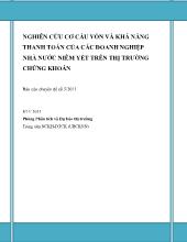 Nghiên cứu cơ cấu vốn và khả năng thanh toán của các doanh nghiệp nhà nước niêm yết trên thị trường chứng khoán
