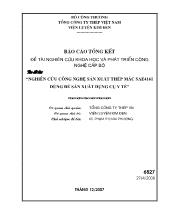 Nghiên cứu công nghệ sản xuất thép mác SAE4161 dùng để sản xuất dụng cụ y tế