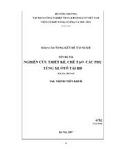 Nghiên cứu thiết kế, chế tạo các phụ tùng xe ôtô tải HD: cụm van liên hợp ben lái, giảm chấn (khớp nối giảm giật động cơ), bơm liên hợp ben lái B186A