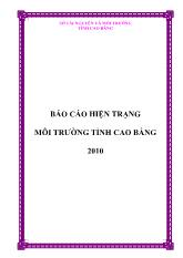 Báo cáo Hiện trạng môi trường tỉnh Cao Bằng