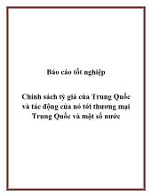 Chính sách tỷ giá của Trung Quốc và tác động của nó tới thương mại Trung Quốc và một số nước