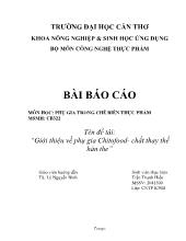 Giới thiệu về phụ gia Chitofood- Chất thay thế hàn the
