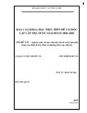 Nghiên cứu chế tạo chất tẩy rửa để xử lý cặn dầu trong các thiết bị tồn chứa và phương tiện vận chuyển