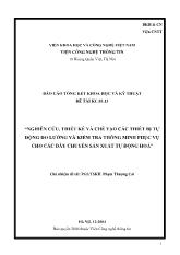 Nghiên cứu, thiết kế và chế tạo các thiết bị tự động đo lường và kiểm tra thông minh phục vụ cho các dây chuyền sản xuất tự động hoá
