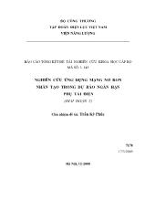 Nghiên cứu ứng dụng mạng nơron nhân tạo trong dự báo ngắn hạn phụ tải điện