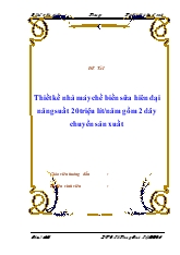 Thiết kế nhà máy chế biến sữa hiện đại năng suất 20 triệu lít/năm gồm 2 dây chuyền sản xuất