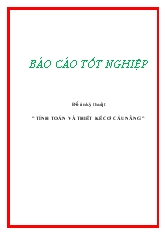 Tính toán và thiết kế cơ cấu nâng