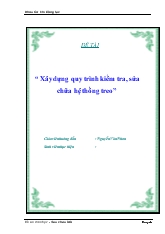 Xây dựng quy trình kiểm tra, sửa chữa hệ thống treo