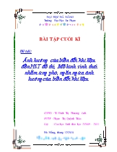 Ảnh hưởng của biến đổi khí hậu đến hệ sinh thái đô thị. Mô hình sinh thái nhằm ứng phó, ngăn ngừa ảnh hưởng của biến đổi khí hậu