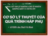 Cơ sở lý thuyết của quá trình hấp phụ