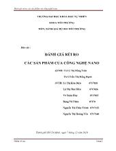 Đánh giá rủi ro các sản phẩm của công nghệ Nano