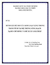 ĐÁNH GIÁ RỦI RO CỦA KIM LOẠI NẶNG TRONG TRẦM TÍCH TẠI HỆ THỐNG SÔNG RẠCH Tp.Hồ Chí Minh VÀ ĐỀ XUẤT GIẢI PHÁP