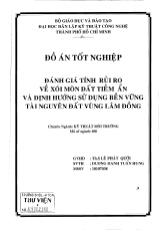 Đánh giá tính rủi ro về xói mòn đất tiềm ẩn và định hướng sử dụng bền vững tài nguyên đất vùng Lâm Đồng
