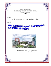 Đề tài Ứng dụng của phương pháp trao đổi ion trong nước